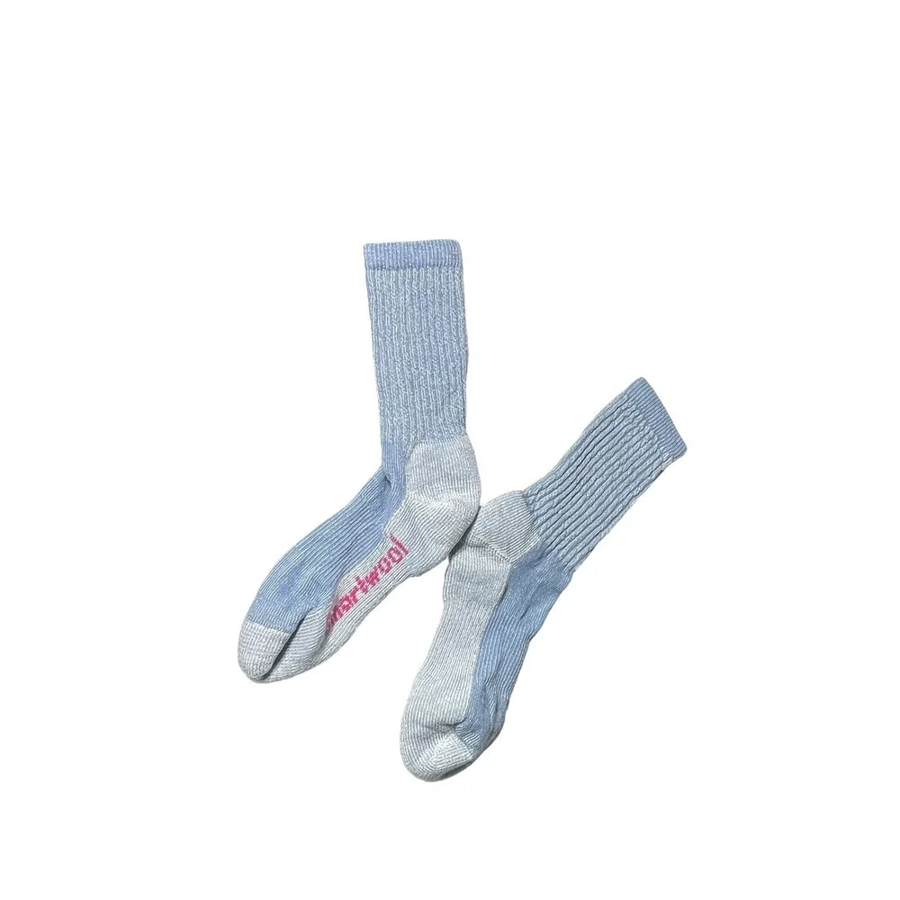 Smartwool Merino Wool Blend Crew Socks Blue Pink Marl Hiking Outdoor Mens Womens
